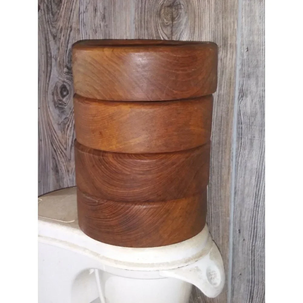 Teak wood bowls Set Of 4 made in Thailand Brown thick sturdy GOODWOOD brand bowl